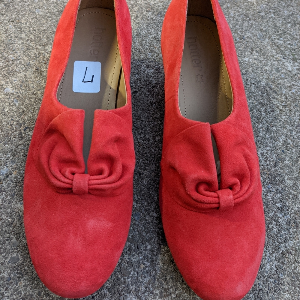 NWOT Hotter Orange Brushed Leather Heeled Shoes 7M